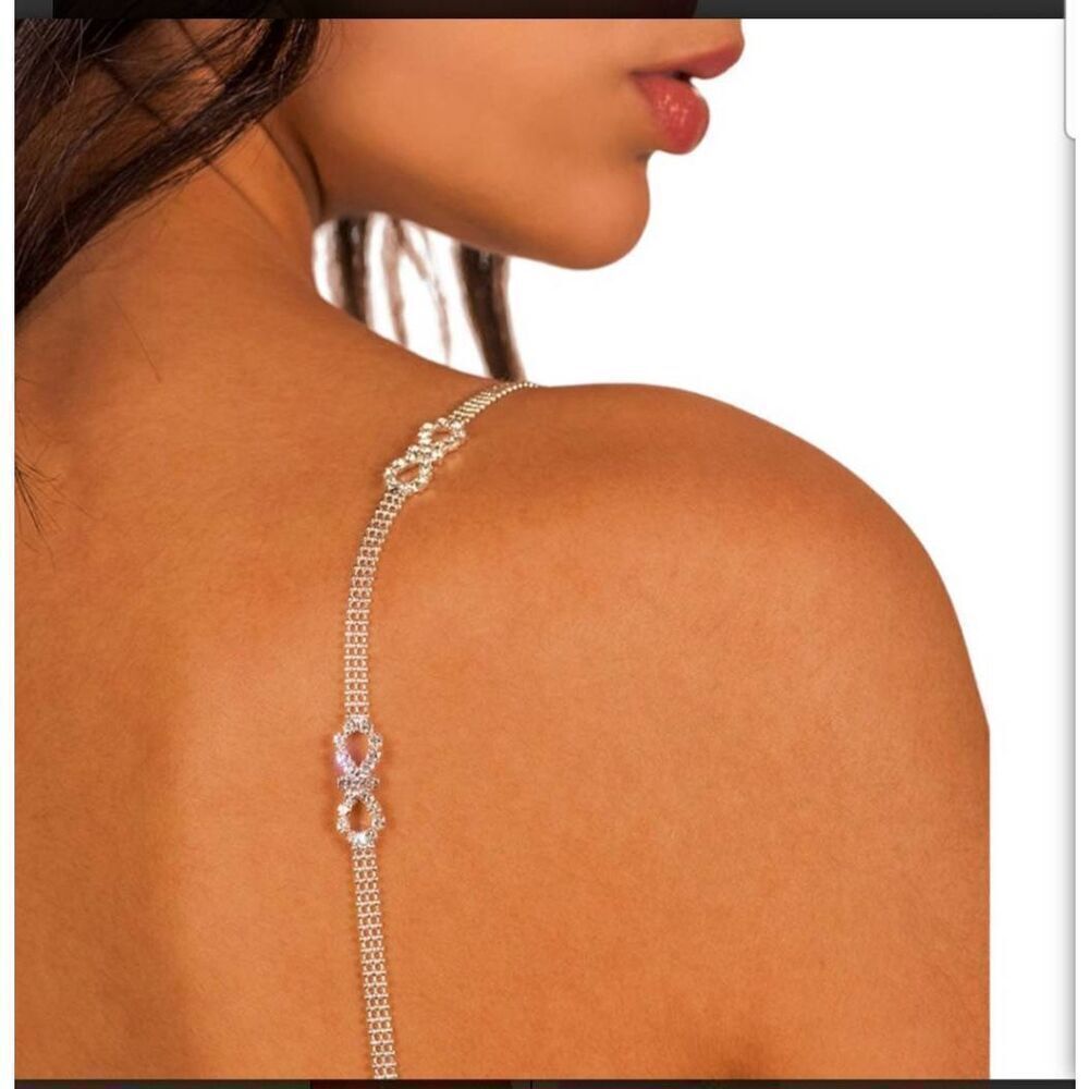 Silver Isabella Brazilian Bra Straps Shoulder Body Jewelry